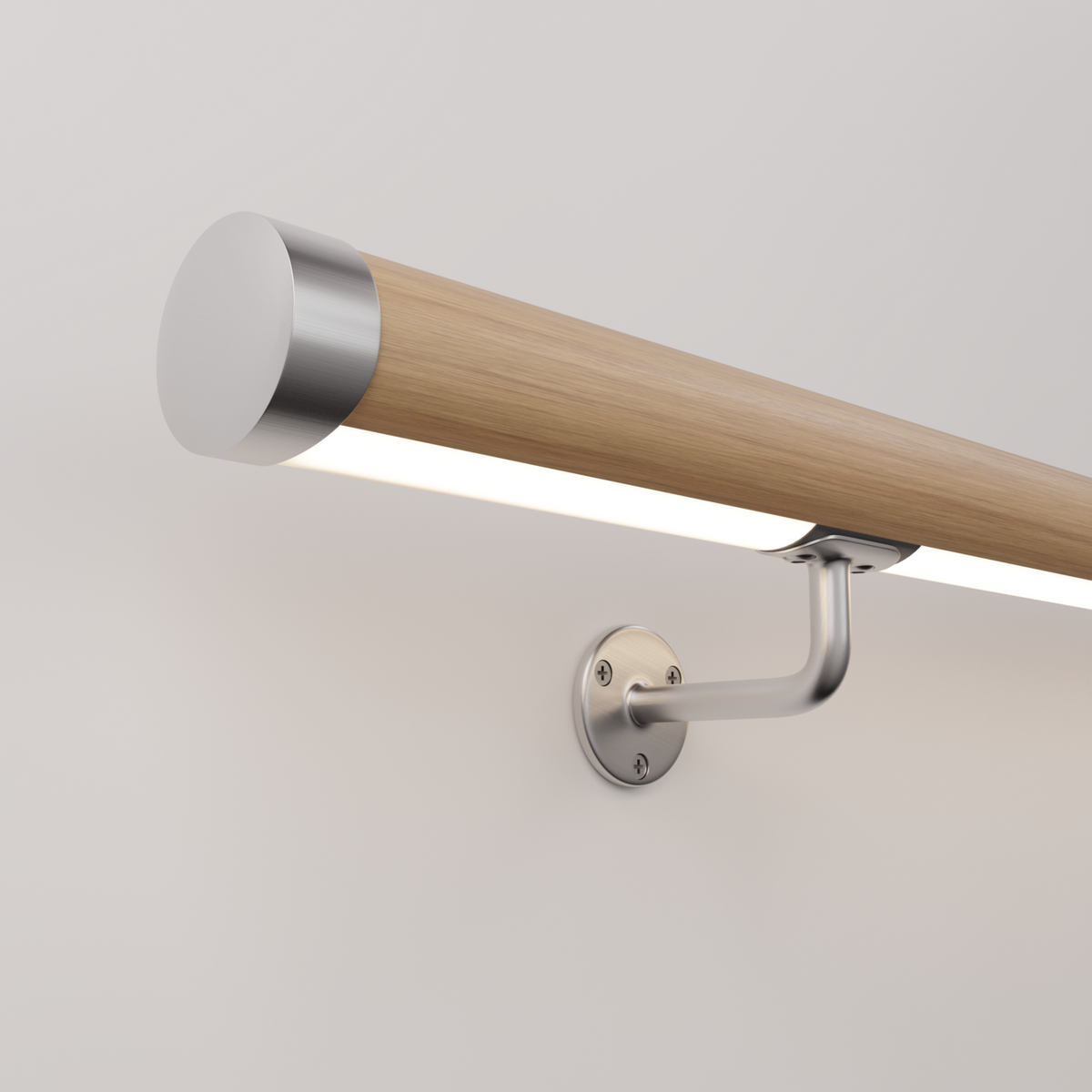 Natural Oak LED Handrail | Custom Wooden Handrails UK – LED-Handrails